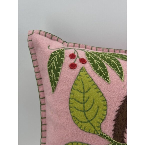 Jan Constantine England 100% Wool Thrown Pillow Feathers Filled Tropical Monkey - Picture 7 of 11